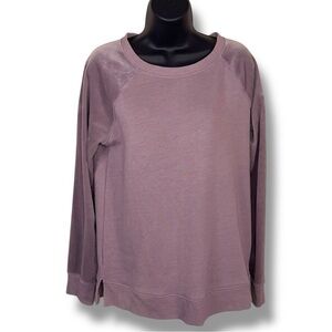 Medium Maurices Soft Lavendar Purple Velour Sleeve Knit Top Comfortable Stretch